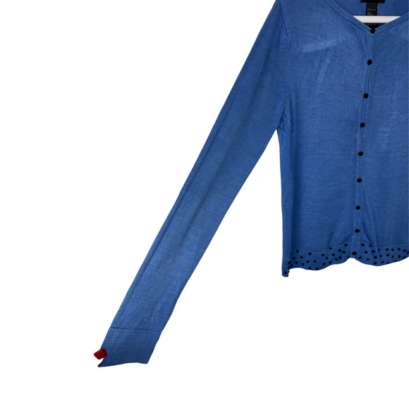 Silx Long Sleeve Silk Button Front Cardigan Light Blue Button Accent Hem Size L - Picture 4 of 8